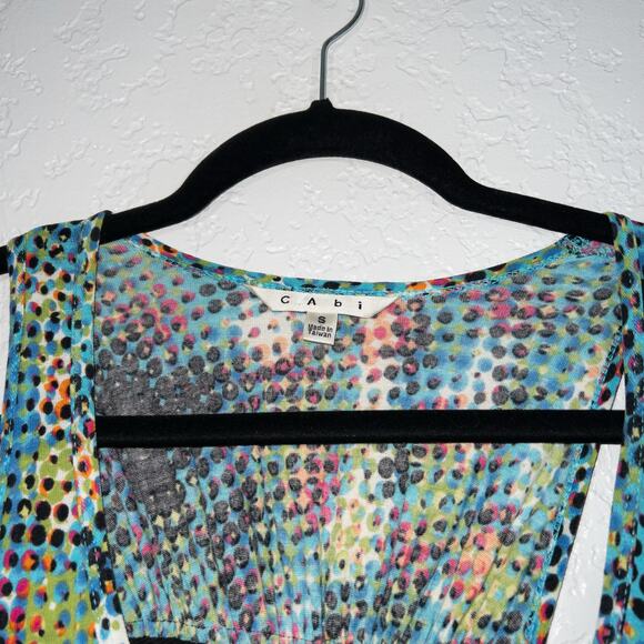 CAbi Blue‎ Dotted Trapeze Hooked Racerback Tank Top Size Small - Picture 2 of 7